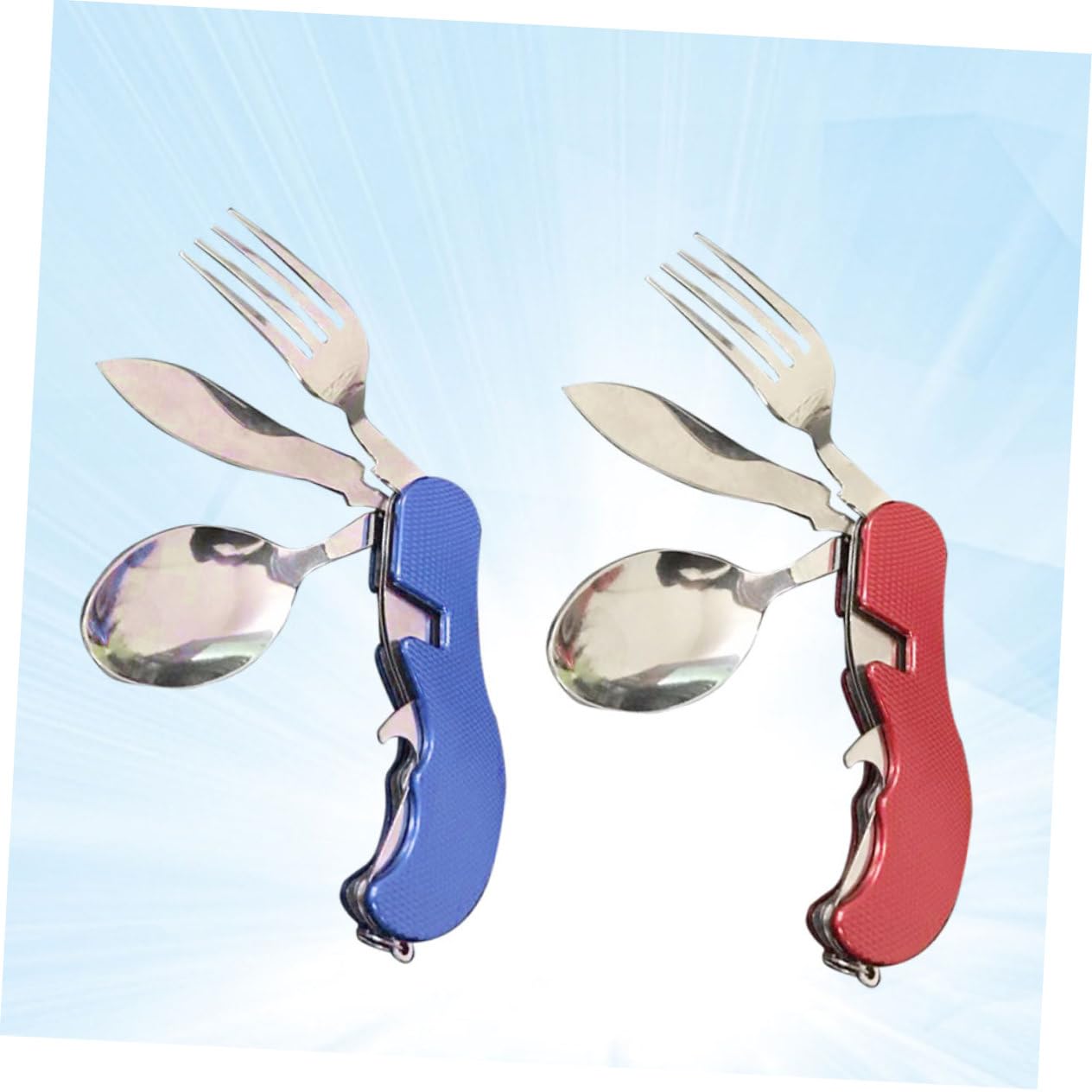 Yardwe 3 Set Forchetta Cucchiaio Bacchette Stoviglie Pieghevoli Portatili Posate Ambientali
