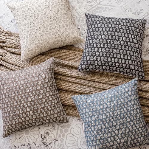 Image of Foindtower Set of 2 Decorative Floral Long Body Lumbar Throw Pillow Covers Vintage Accent Farmhouse Cushion Covers Neutral Home Decor for Sofa Couch Chair Bedroom Living Room,14x36 Inch,Brown