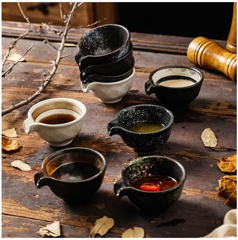 Gravy Boat Ceramic Sauce Dishes for Steak, Salad, Tomato & Pepper(Mountain blow)