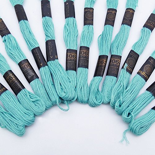 25 Piezas Hilos de Algodón para Costura Azul Claro miniatura 3