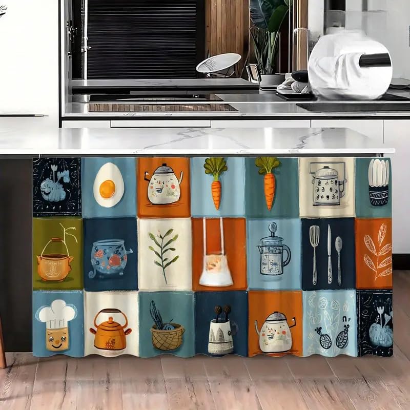 Image of Waterproof Sink Curtain for Modular Kitchen (150cm X 70cm) (kitli)