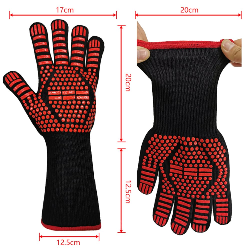 DoMii Guantes para barbacoa resistentes al calor a 800.0 °C, guantes de horno antideslizantes de silicona para barbacoa, camping, microondas, ahumador, cocina, 1 par de 12 pulgadas, color azul