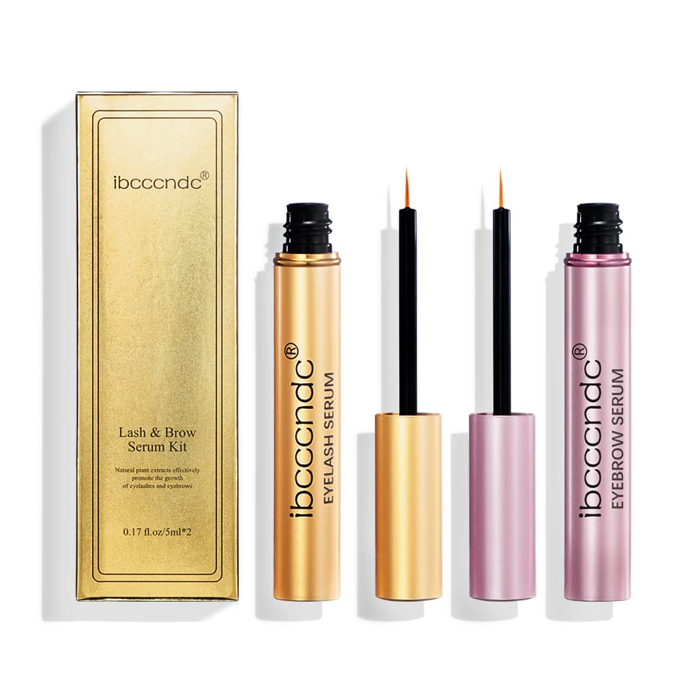 Ibcccndc Eyelash Growth Serum and Eyebrow Enhancer - Vegan, Cruelty Free, Natural, Advanced Lash Enhancing to Boost Fuller Thicker Longer & Stronger Lashes & Brows 2PCS