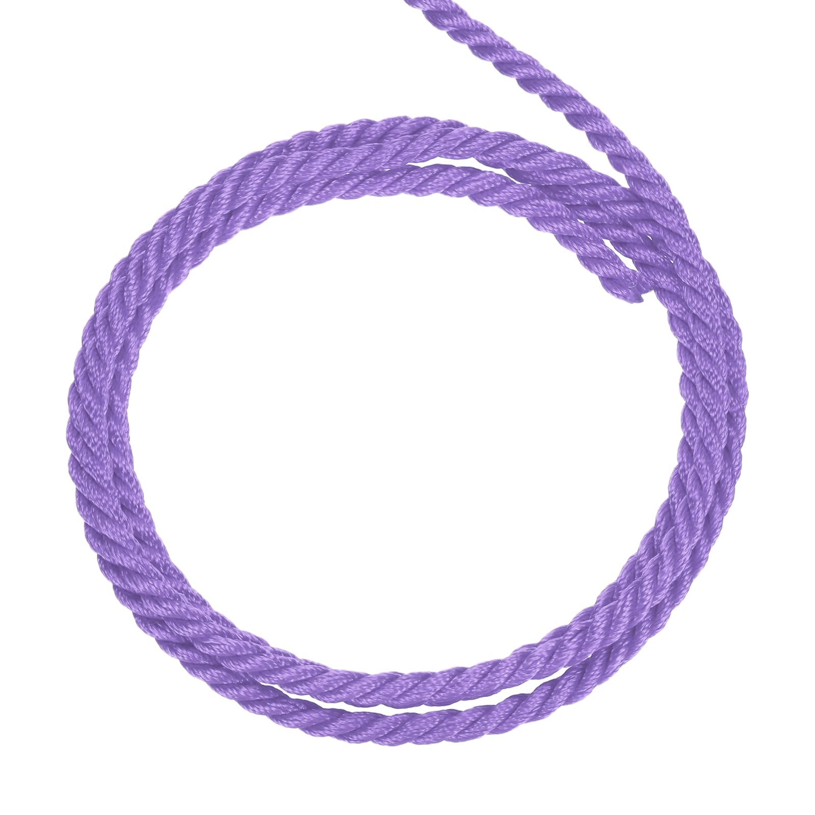 sourcing map Twisted Cord Trim, 11 Yard 3.5mm 3-Ply Twine Braided Rope Shiny Thread String for Craft Gift Bag Curtain Christmas Decor, Light Purple - 10m