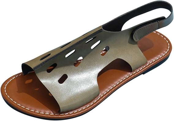 Womens Hollow Out Summer Sandals Open Toe Slip On Flat Sandal Splicing Ankle Strap Casual Beach Sandals