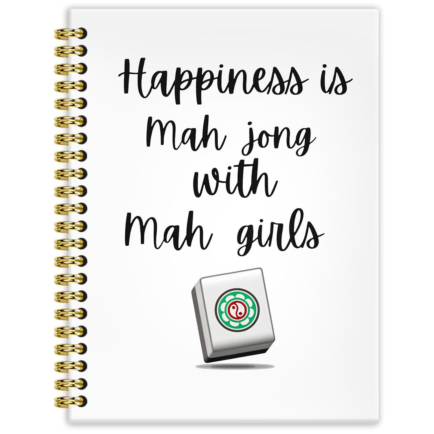 BRRNYOI Mahjong Gifts for Women Notebook Journal 5.5x8.3, Funny Mahjong Notebook Gifts for Mah Jong Lovers Players, Mah Jong Accessories Journals,