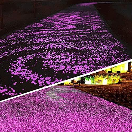 yxx 200PCS Pebbles Glow Stones in The Dark Solar Rocks Luminous Cobblestone Stone Light for Outdoor Recycled Rubber Walkway Fish Tank Garden Patio Planter Yard Decor, Purple
