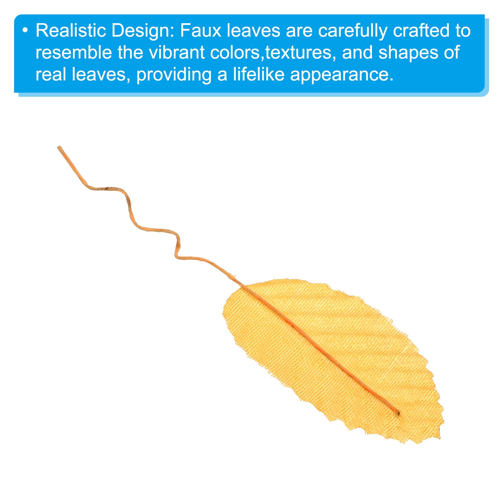 PATIKIL Yellow Artificial Leaves with Stems - Image 3