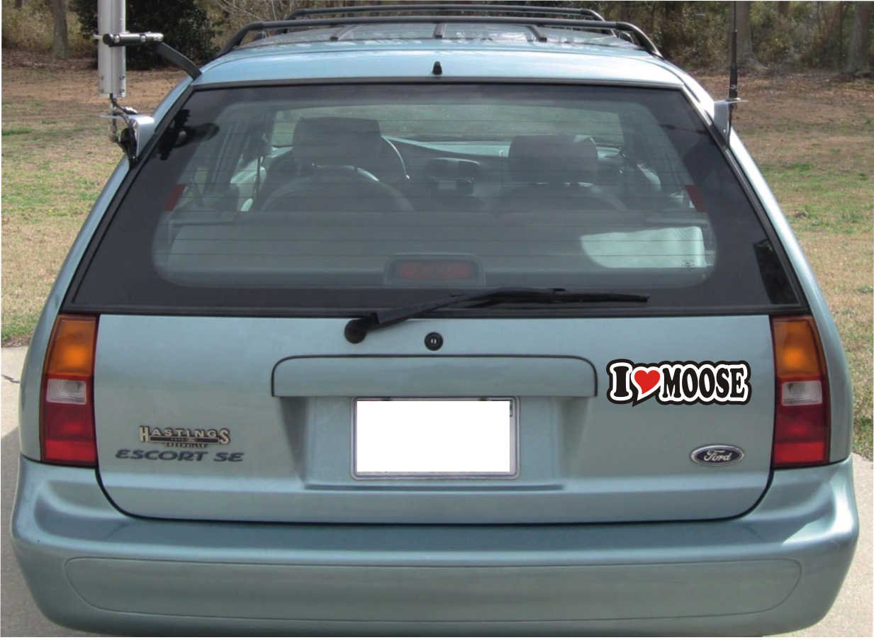 INDIGOS UG - Car Sticker - Decal - JDM - Die Cut I Love Heart - 15 cm - I Love Moose