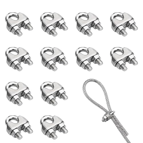 Venforze Abrazadera de cuerda de alambre M5 316 "pulgadas, abrazaderas de cable de alambre de acero inoxidable 304 M5
