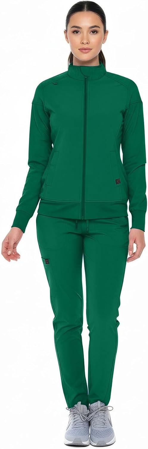 Monarch Uniforms Womens Scrub Jacket Zippered Warm-up Jacket