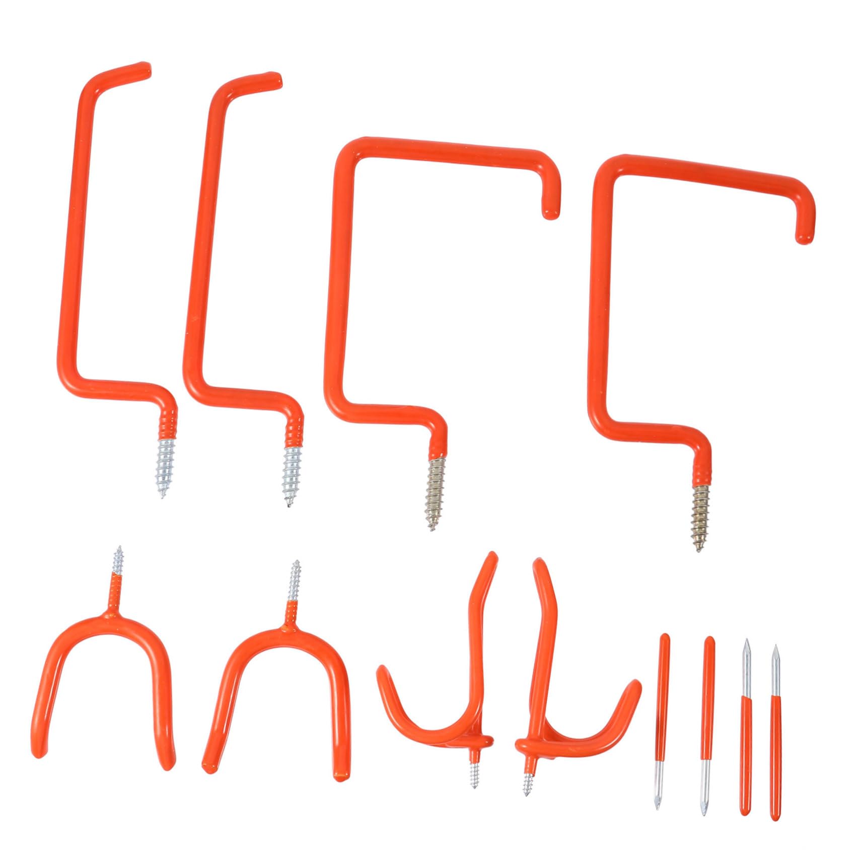 12 Pcs Gancho de Garaje Tornillo, Percha de Acero para Herramientas, Cubierta de Plástico, para Almacenamiento en Pared y Garage