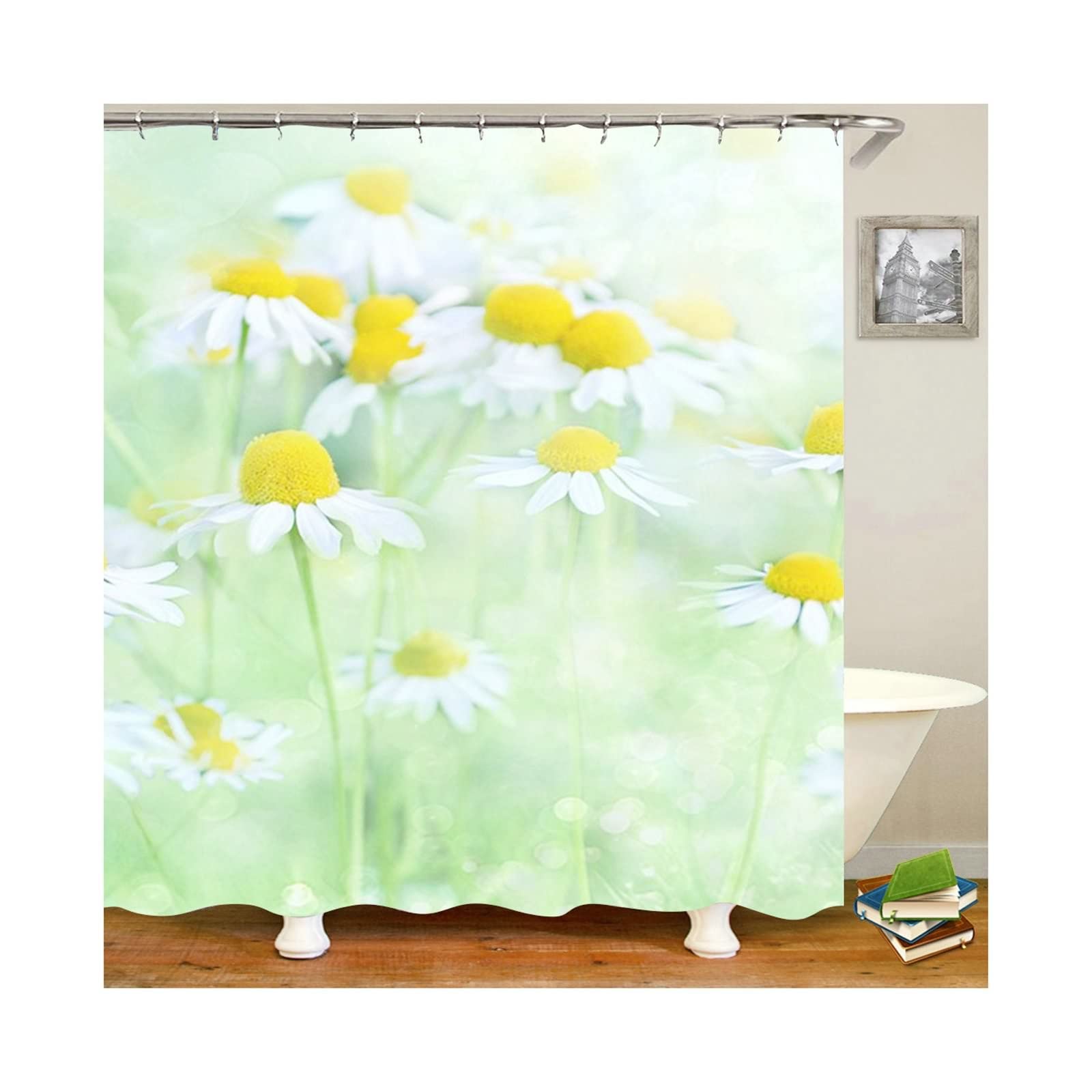 Rideau de douche fleurs KnSam pour créer une ambiance spa nature dans votre salle de bain