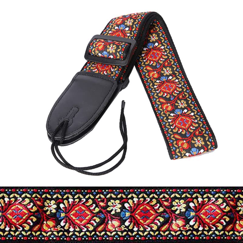 BetterJonny Sangle de guitare réglable en coton avec extrémités en cuir pour guitare western, guitare électrique, guitare acoustique, basse - Les Beatles, Paul McCartney, John Lennon, RIngo Starr, George Harrison BetterJonny Sangle de guitare réglable en coton avec extrémités en cuir pour guitare western, guitare électrique, guitare acoustique, basse – Image 6