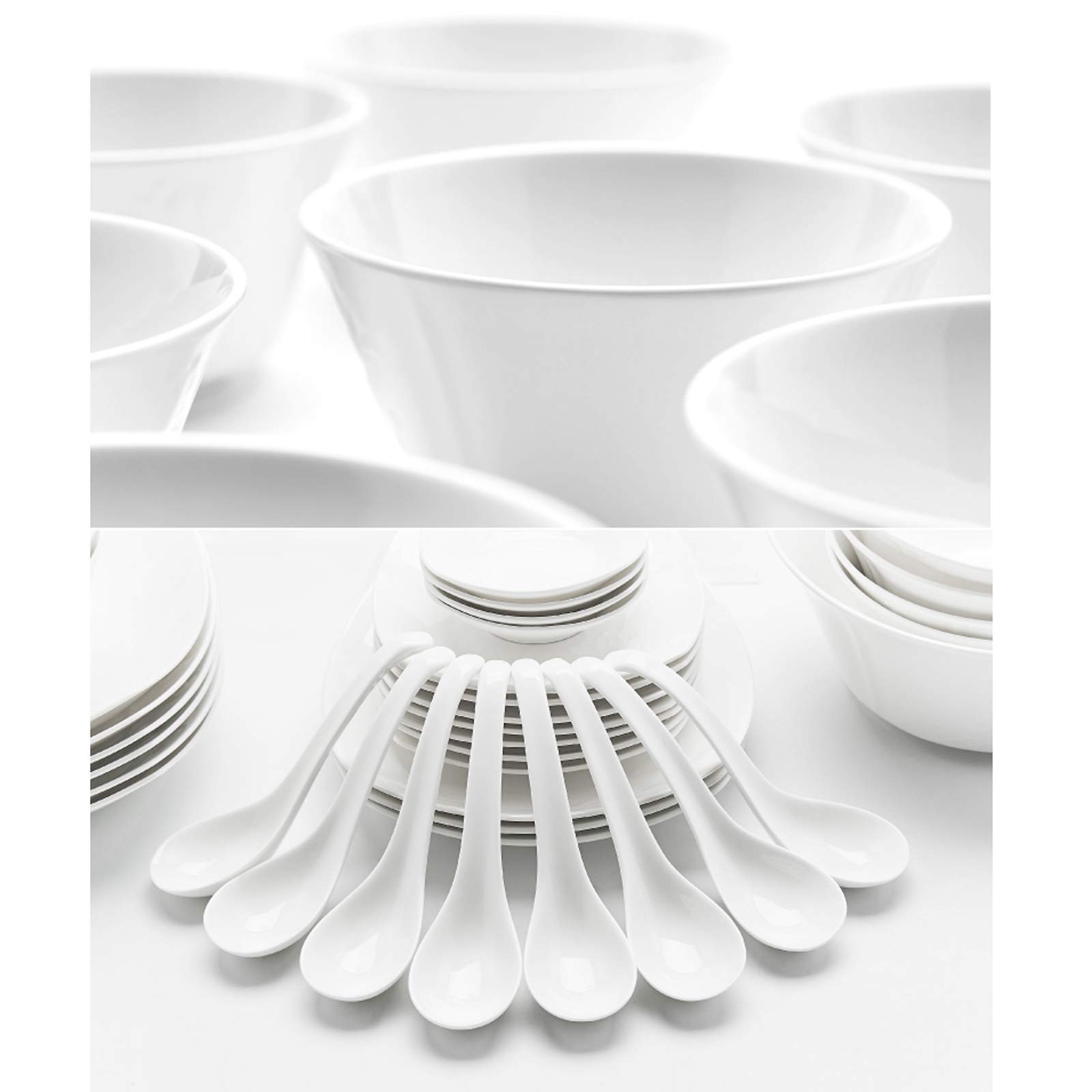 Ceramiczny zestaw zastawy stołowej, eleganckie porcelanowe talerze i miski do jadalni i na prezent