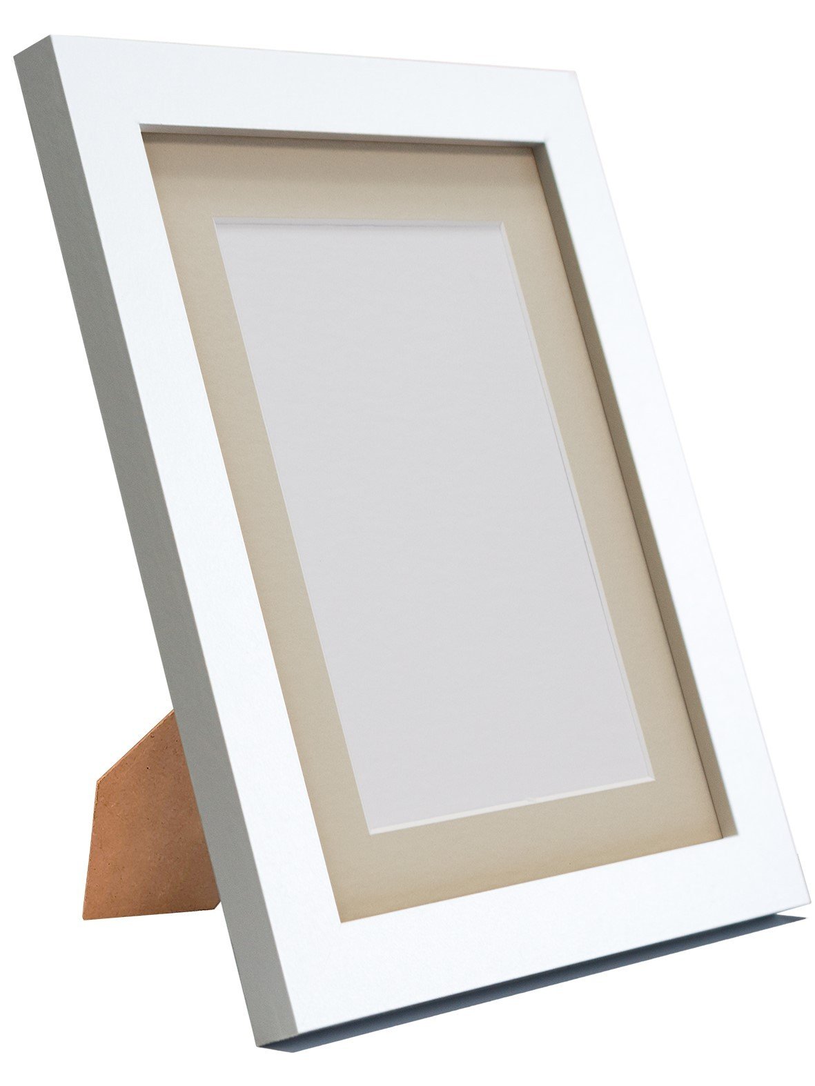 Q7 Picture Photo and Poster Frame, White with Light Grey Mount, 20 x 16 Inch Image Size A3, Plastic Glass