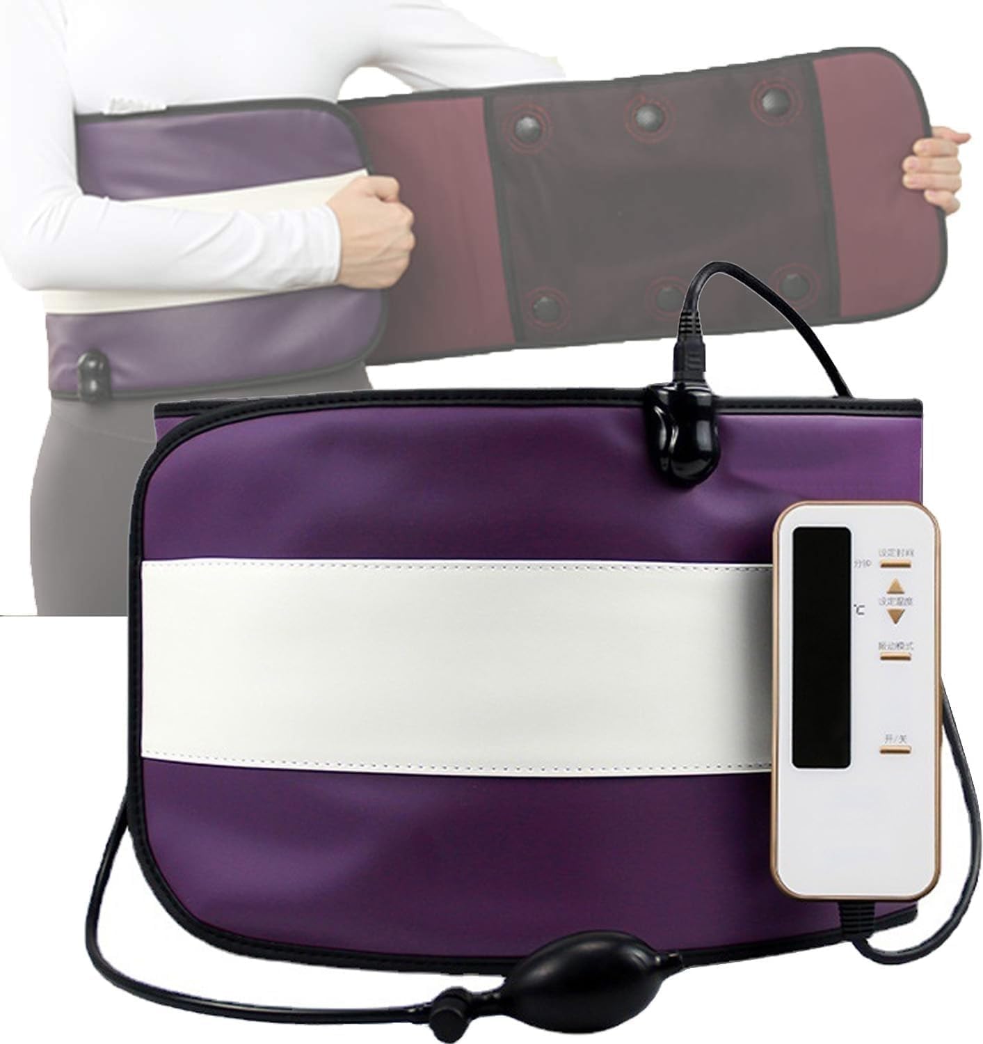 Quemador De Sauna con Cinturón De Masaje Eléctrico Portátil para Hombres Y Mujeres, Equipo para Quemar Grasa para Adelgazar Y Tonificar El Quemador De Grasa del Vientre, Promover La Digestión
