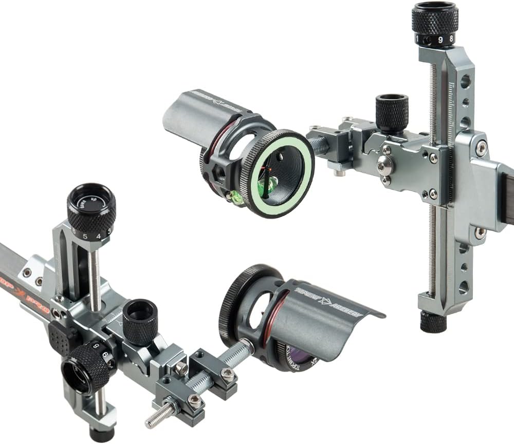 Archery Bow Sight Compound Bow Scope Sight with 2X 4X 6X 8X Magnifier Lens for compound bow Level of Competition Sight Scope with Light Cover