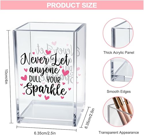 Miniatura 2 de Vgrti Never Let Anyone Dull Your Sparkle - Organizador de brochas de maquillaje acrílico, almacenamiento de pinceles acrílicos para niñas, regalos