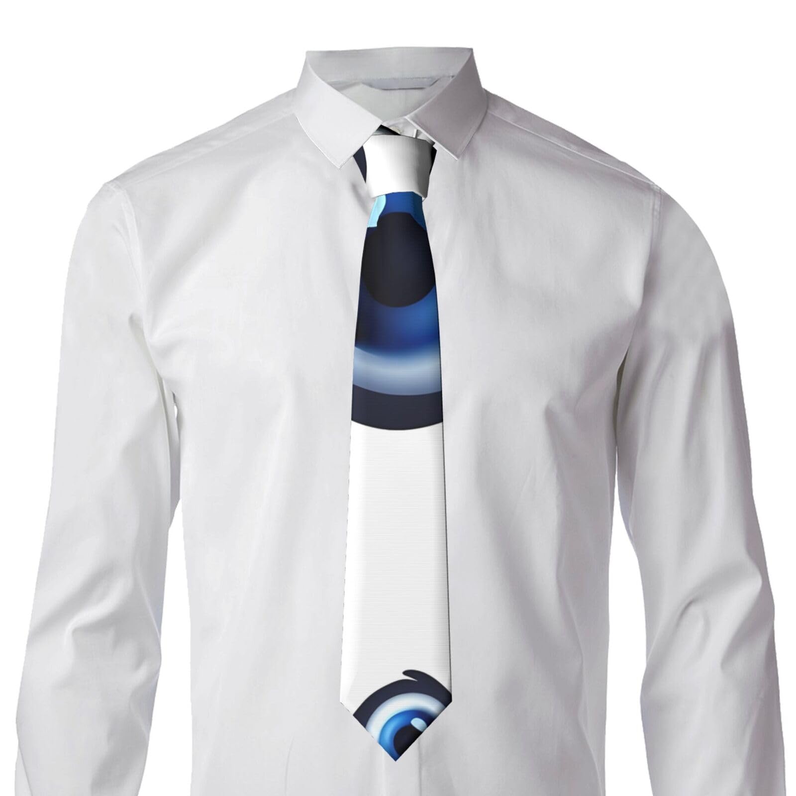 Kururi Tie Evil Eyes Print Men'S Silk Soft Necktie Great For Weddings Groom Groomsmen Missions Dances Gifts