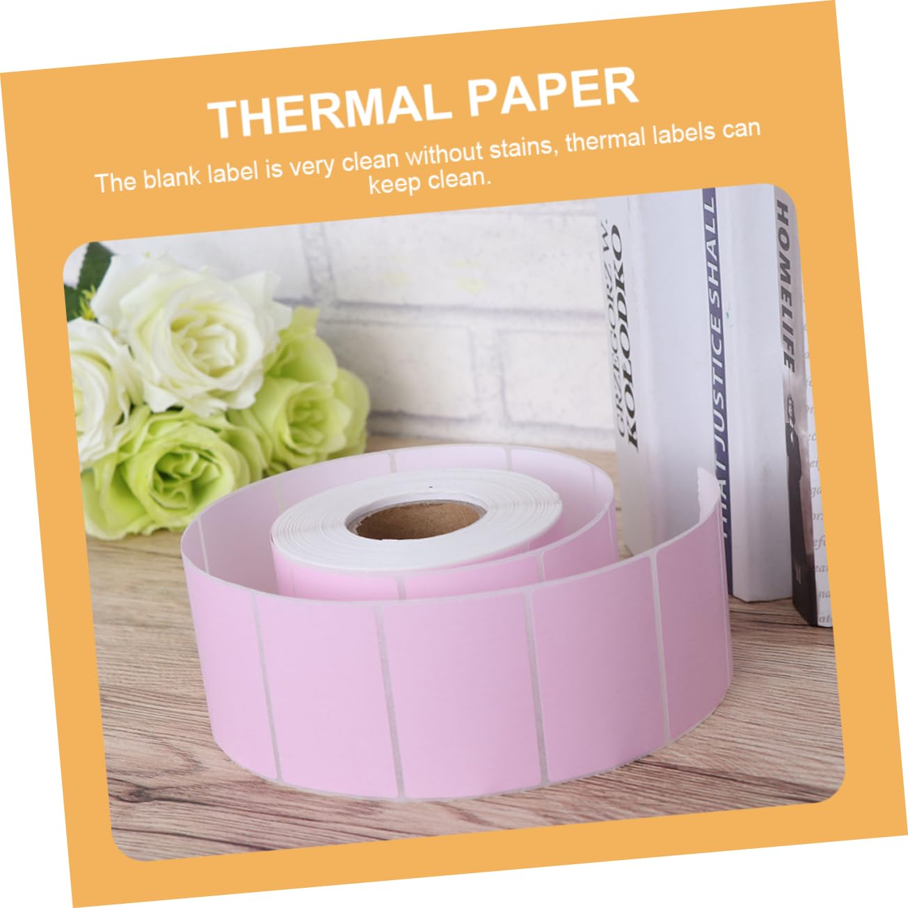 Gadpiparty Etichette e Resistente All'acqua in Carta Termica per Etichettatrice Rosa da 60x40mm 2 Pezzi Superficie Liscia per Spedizioni e Indirizzi