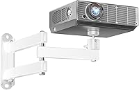 Vista 10 de WALI Soporte de techo para proyector, soporte universal para proyector de perfil bajo con brazos retráctiles y función de ajuste múltiple Blanco