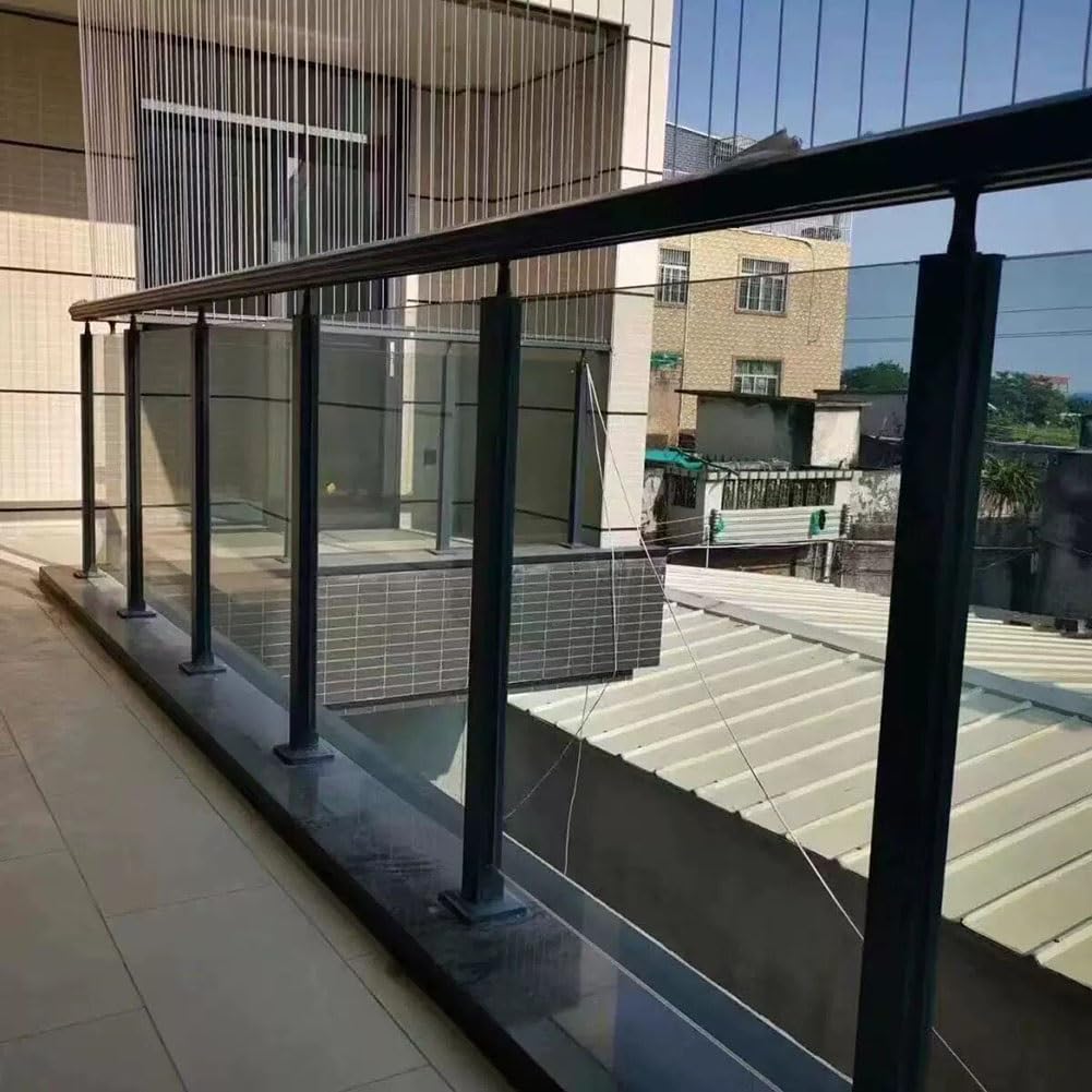 Geländerpfosten aus Aluminiumlegierung für Balkon- und Poolgeländer, mit flachen, verstellbaren 270°-Winkelhalterungen (Endpfosten, 85 cm/33,5 Zoll).