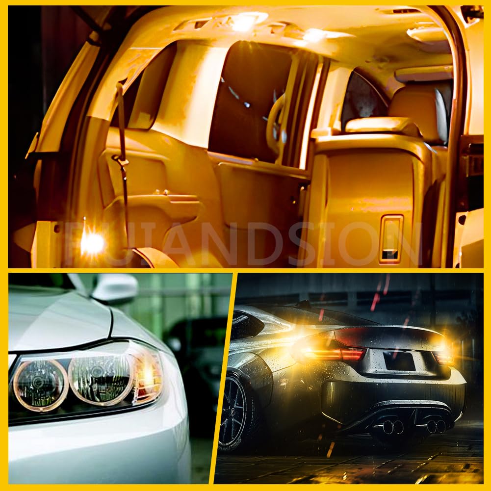 Lot De 2 Ampoules LED BAX9S/H6W 12-24V Jaune - 10 SMD, Canbus, Pour Feux De Position, Stationnement