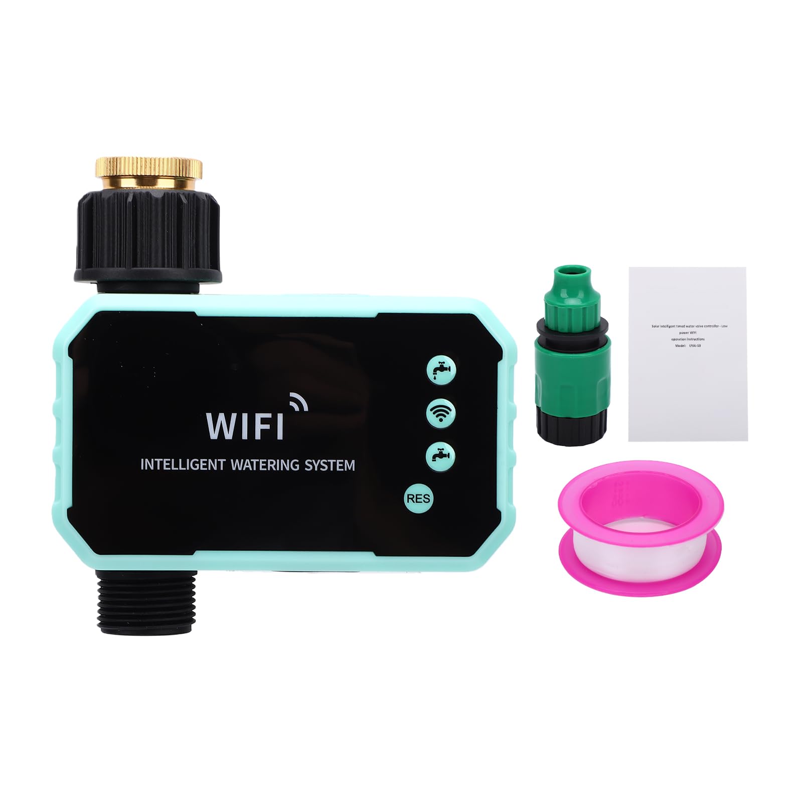 Marhynchus Programmatore Irrigatore WiFi, Timer Solare, Controllo | Sensore pioggia, Installazione semplice, Pannello solare orientabile, Ideale per prati e giardini