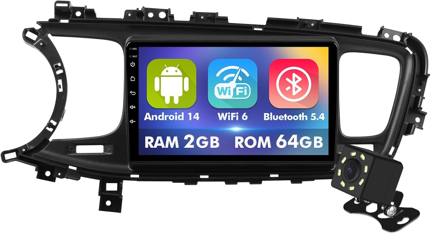 9 Inch IPS Touchscreen Android 14 Car Stereo for Kia Optima K5 2011-2015 with Wireless CarPlay & Android Auto 2+64GB Car Radio, Support WiFi 6, Bluetooth,5.4, Backup Camera, SWC