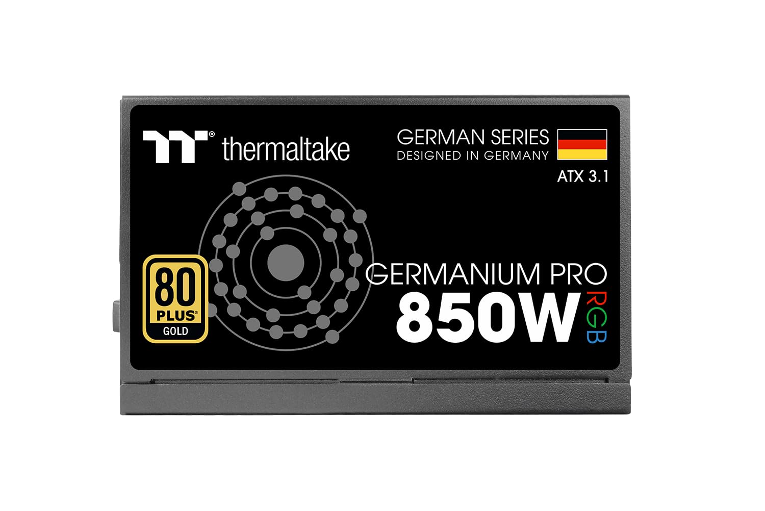 Thermaltake Germanium Pro 850W Netzteil | RGB | ATX 3.1 | Gen 5.1 12V-2x6 | Ultra-Quiet Smart Zero Lüfter | 80Plus Gold | Modular | 5 Jahre Garantie