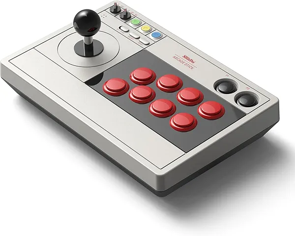 8Bitdo Retro Arcade Fight Stick 8 Way Joystick with 2 Dedicated Macro Buttons and Turbo Function for Switch/Switch 2 and PC Windows, Support Bluetooth, 2.4G Wireless and Wired USB-C Cable Connection