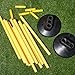 Wenqik 12 Pcs Soccer Agility Poles Set with 6 Training Poles Soccer Bases Detachable Speed Pole Highly Visible Yellow Sports and Agility Training Equipment Slalom Poles to Improve Balance Quickness