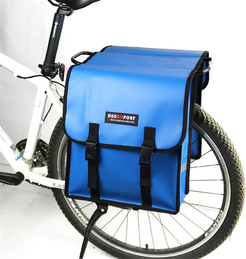 UNISTRENGH Bike Rear Seat Trunk Bag Outdoor Riding Bicycle PannierS Pack with Adjustable Straps and Reflective Stripe for Mountain Cycling (Blue)