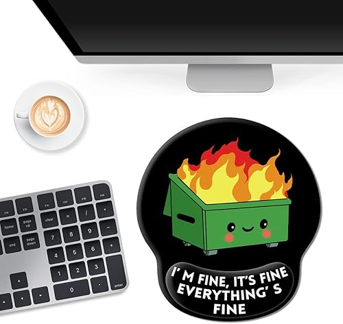 Miniatura 6 de Alfombrilla de mouse mejorada con reposamuñecas, dumpster on Fire ergonómica para juegos con soporte de muñeca, alfombrilla de mouse de computadora