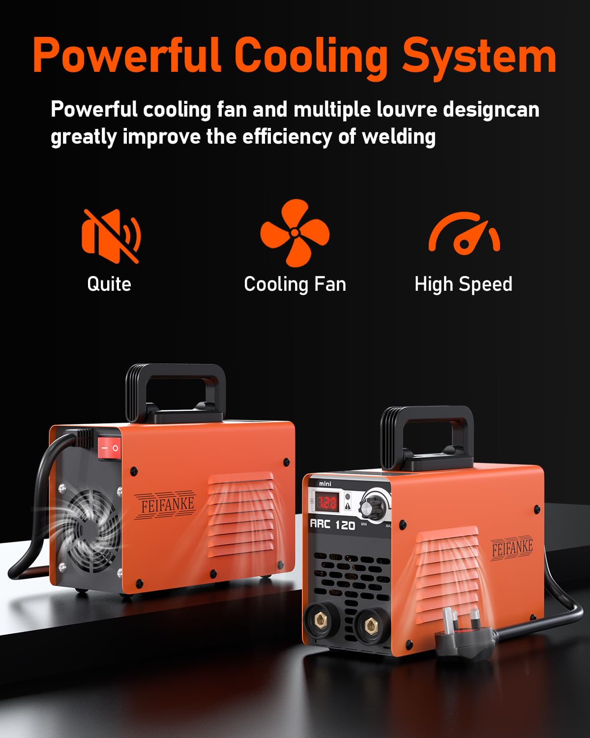 FEIFANKE ARC120 Maquina de Soldar 120A Soldadora Electrodo IGBT DC MMA/lift-tig Soldador Inverter con Pantalla LED, Anti-Stick/Hot-Start/Arc-Force