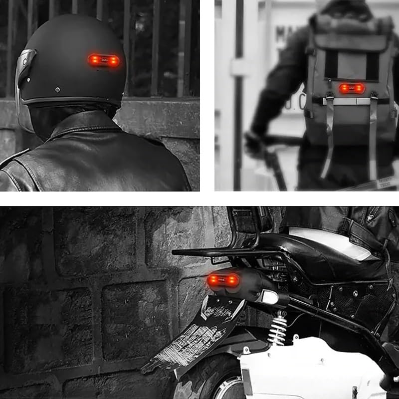 Image of Smart LED Riding Helmet Light Indicator for Night Ride Bike Black with Strobe Light for Motorcycles and Bikes