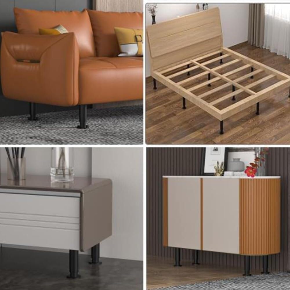 Regulowane nogi szafki do zlewu i wsporniki do umywalki 2 szt. bez wiercenia szare nogi podporowe wysokość 25-42 cm (9,8"-16,5") - solidne i wszechstronne rozwiązanie do montażu pod spodem