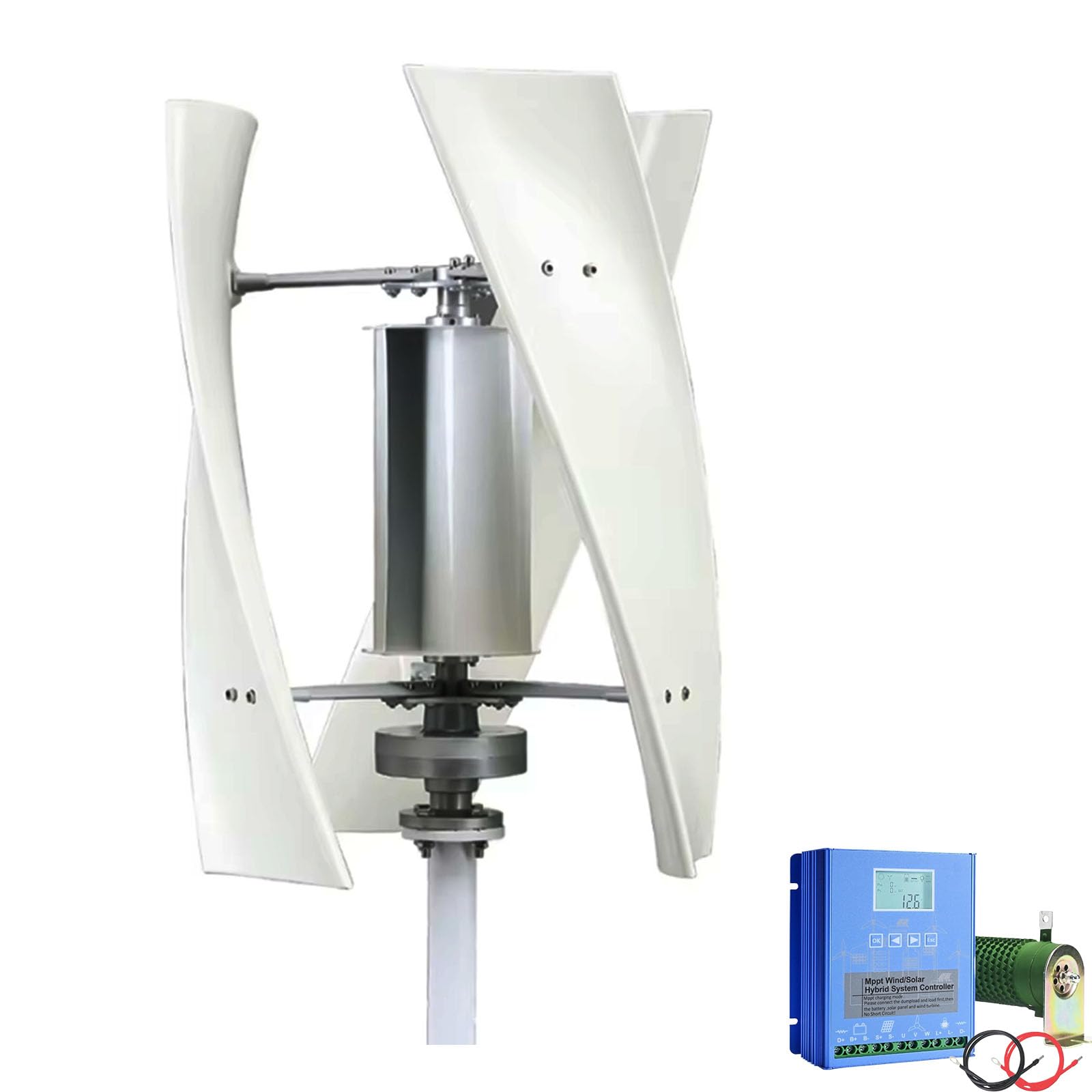 6000W Vertical Wind Turbine Maglev Wind Generator with Controller 12V 24V 48V Power Turbine Generator for Home Industrial Energy (White-220V),220V