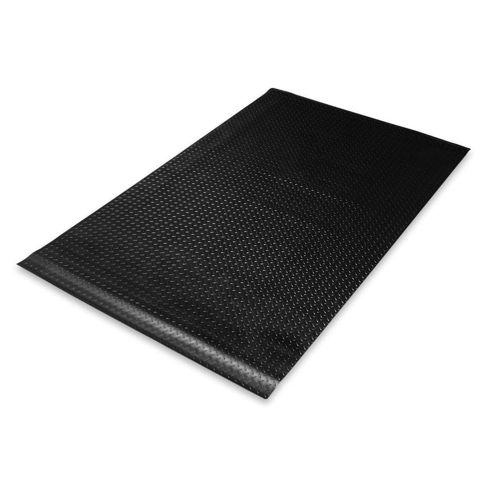 Photo 1 of Black Rubber Diamond Plate Truck Bed Floor Mat Liner Compatible With 99-06 Chevy Silverado GMC Sierra / 2007 Classic Body Flareside 6.5 Feet (78") Short Bed
