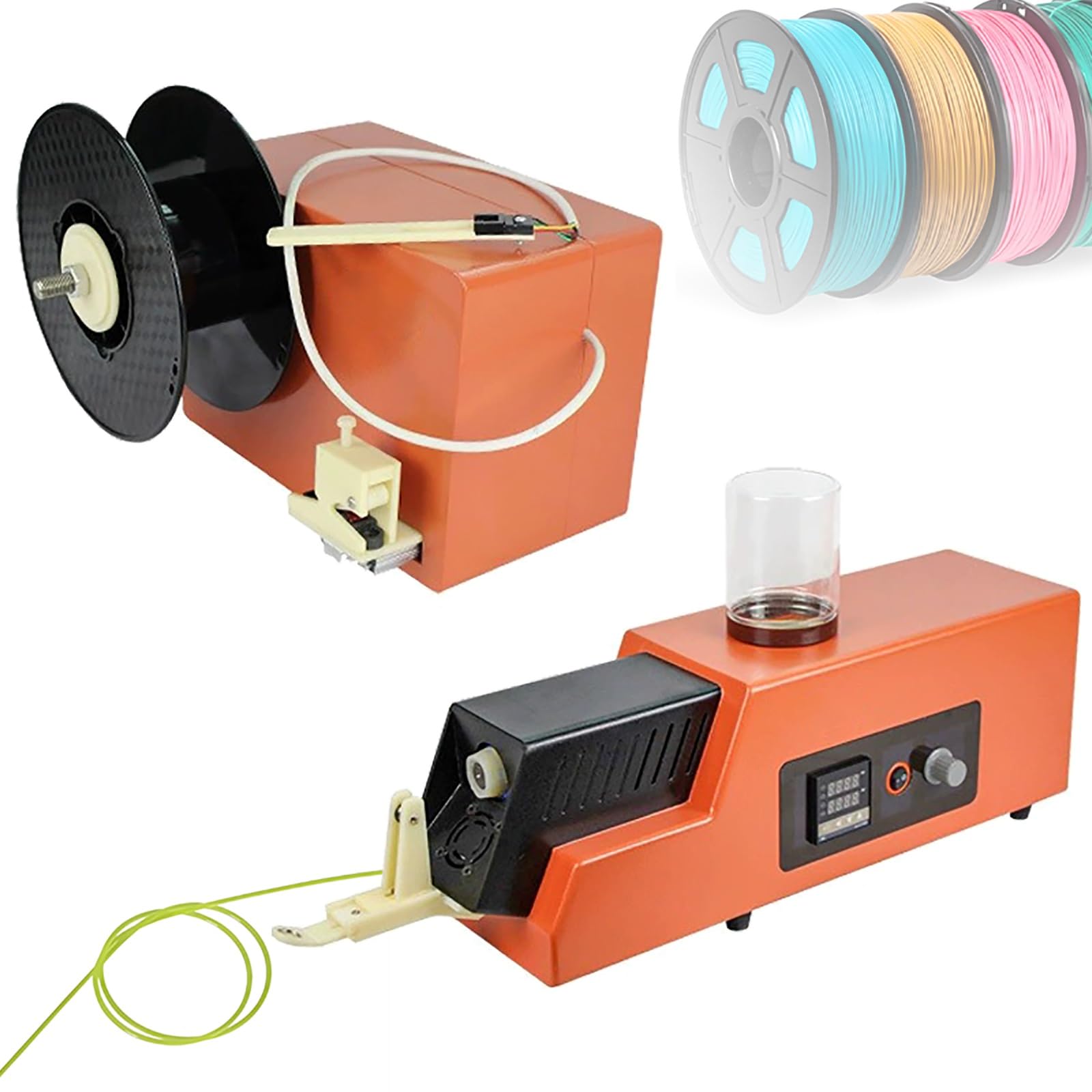 Estrusore di filamenti per stampante 3D con display a LED, velocità regolabile 300-650 mm/min, per PLA ABS PVA, avvolgitore fibra + estrusore combo
