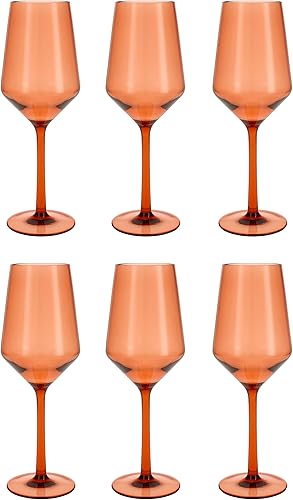 Fortessa Sole Outdoor - Juego de 6 vasos de plástico de copoliéster de alta calidad, resistentes a los golpes, sin BPA, color naranja terracota,