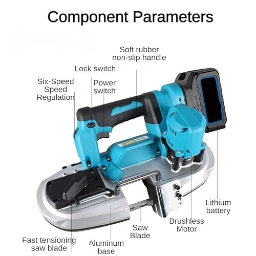 Cordless Band Saw ,18V 4800RPM Reciprocating Saw for Wood Metal Cutting, Quick-Change Blade, LED Light, Wireless 3.3kg 7 Cordless Band Saw ,18V 4800RPM Reciprocating Saw for Wood Metal Cutting, Quick-Change Blade, LED Light, Wireless 3.3kg - Image 7