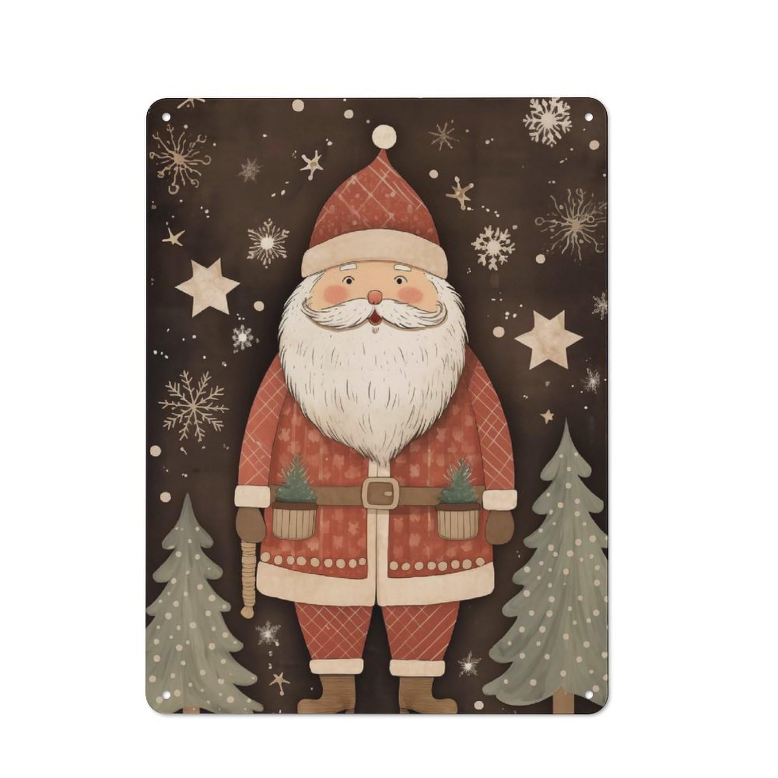 Junmoney Lovely Santa Claus Xmas Vintage Tin Sign 40X30cm For Garden Room Or Summerhouse, For A Newly Organised Room And Metal Sign Display