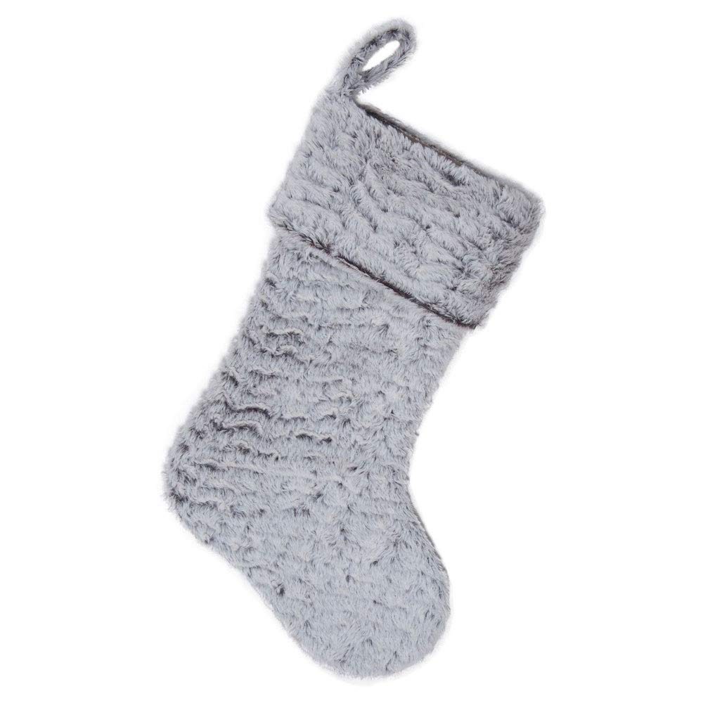 DieffematicSDW Weihnachtsdeko Weihnachtsstrümpfe, Grau Plüsch Socken, Weihnachtsbäume Dekoration Gemusterte Socken.