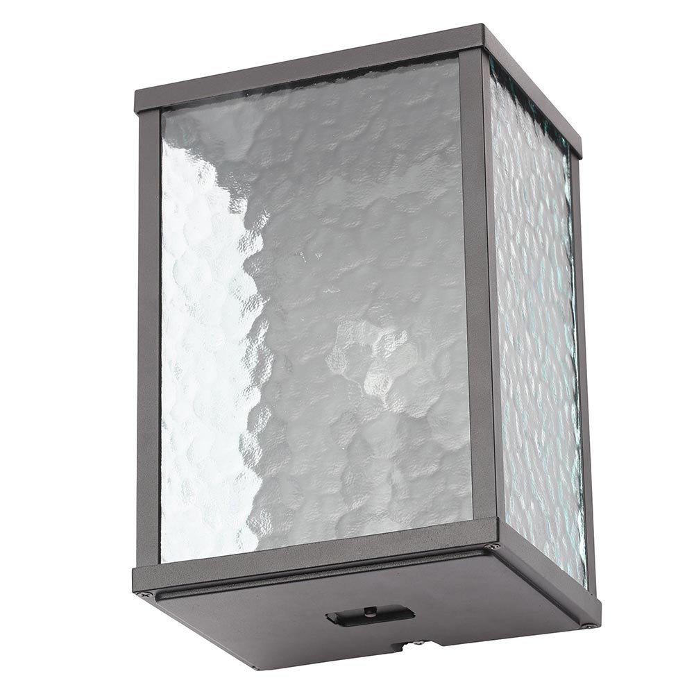 Litecraft Black Acton Wall Light Outdoor Box Lantern With Frosted Glass Panels