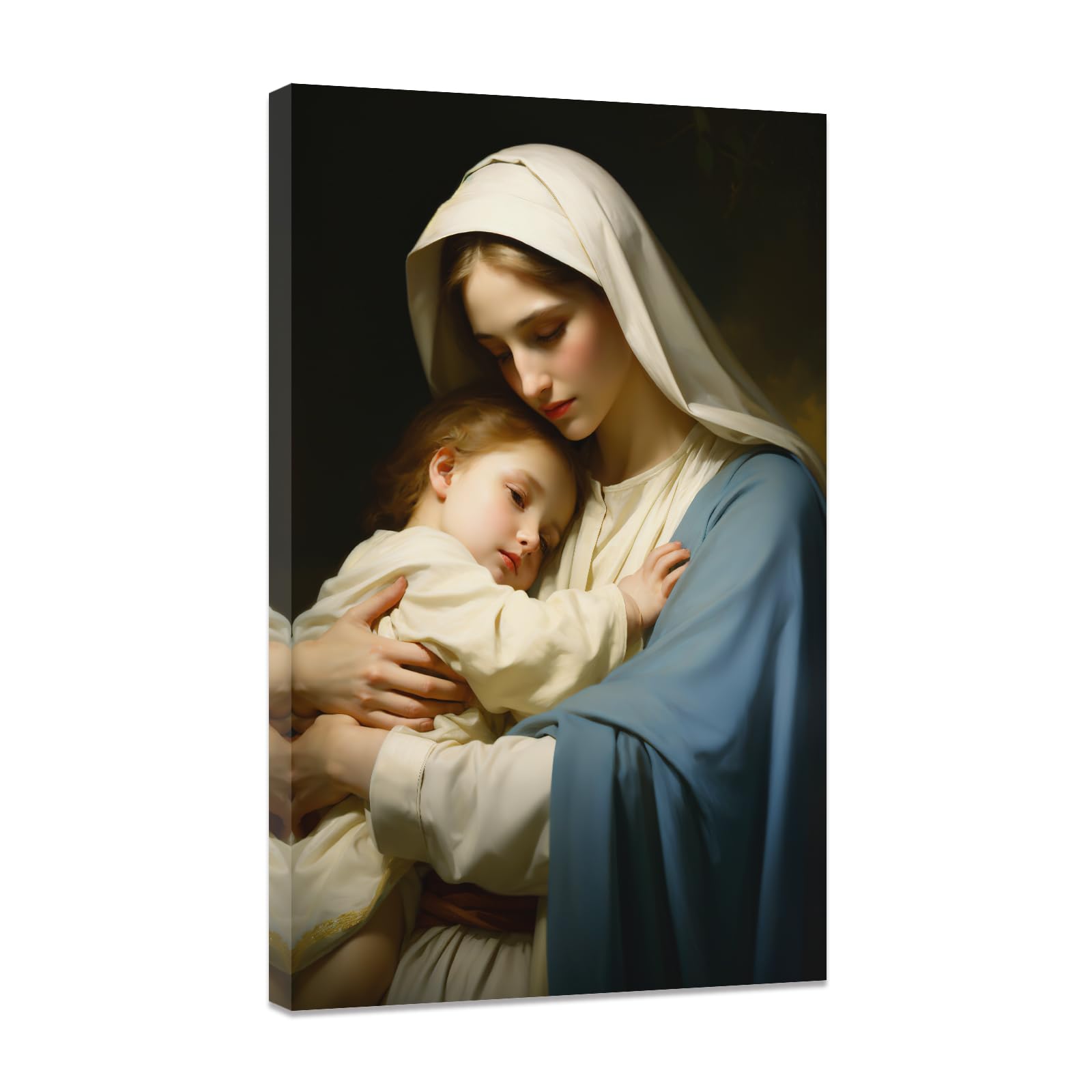 CCWACPP Virgin Mary Canvas Wall Art Framed Catholic Pictures Wall Decor Jesus With His Mother Painting Religious Spiritual Poster Prints Church Prayer Room Decor (D, (40.00 x 60.00 cms)) โ image 1