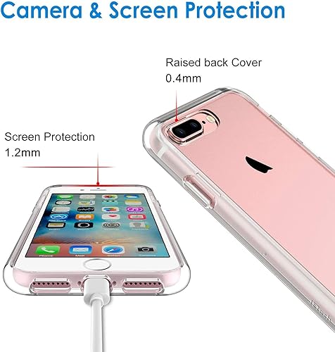 Miniatura 5 de JETech funda para iPhone 7 Plus de alto impacto, a prueba de rayaduras, parte posterior transparente para iPhone 7 Plus, 5.5 pulgadas, HD