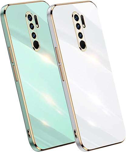 Miniatura 5 de Paquete de 2 fundas de teléfono para Xiaomi Redmi 9, funda galvanizada de silicona TPU para Xiaomi Redmi 9 para hombre y mujer, funda a prueba de