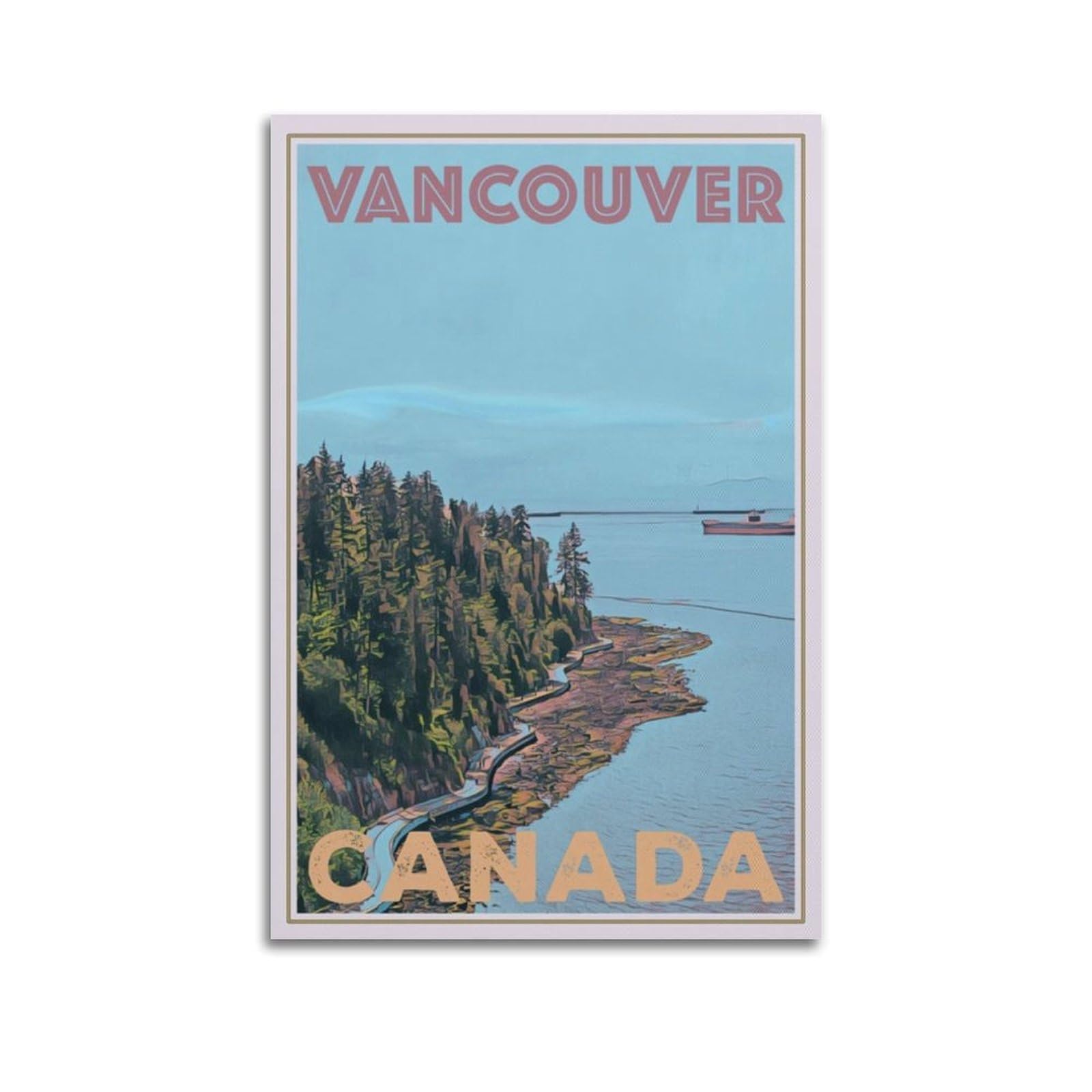 DLJGDS Vintage Poster Vancouver Decorative Painting Canvas Wall Posters And Modern Family Bedroom Decor 20x30inch(50x75cm)